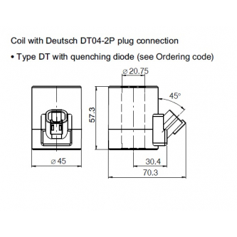 Bucher coil 12VDC 30W fi20.75 h=57.3mm